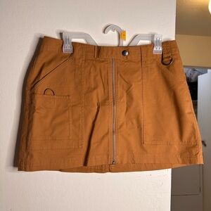 Wild Fable Brown Mini Skirt with Front Zipper